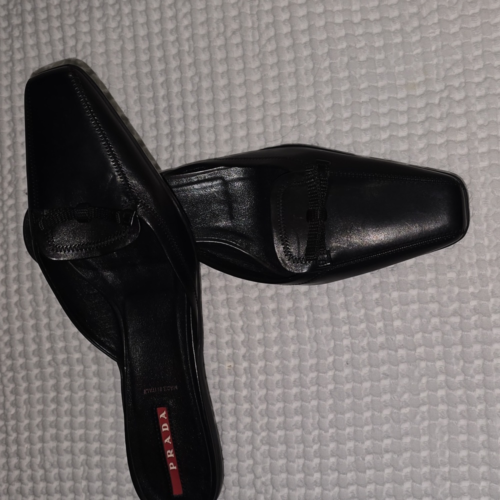 Prada Women's Black Leather Mules 7.5 - Picture 10 of 10